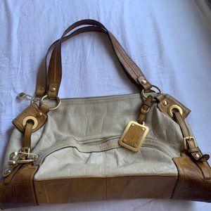 B Makowsky Croc Embossed 100% Genuine Leather Satchel Shoulder Bag Purse